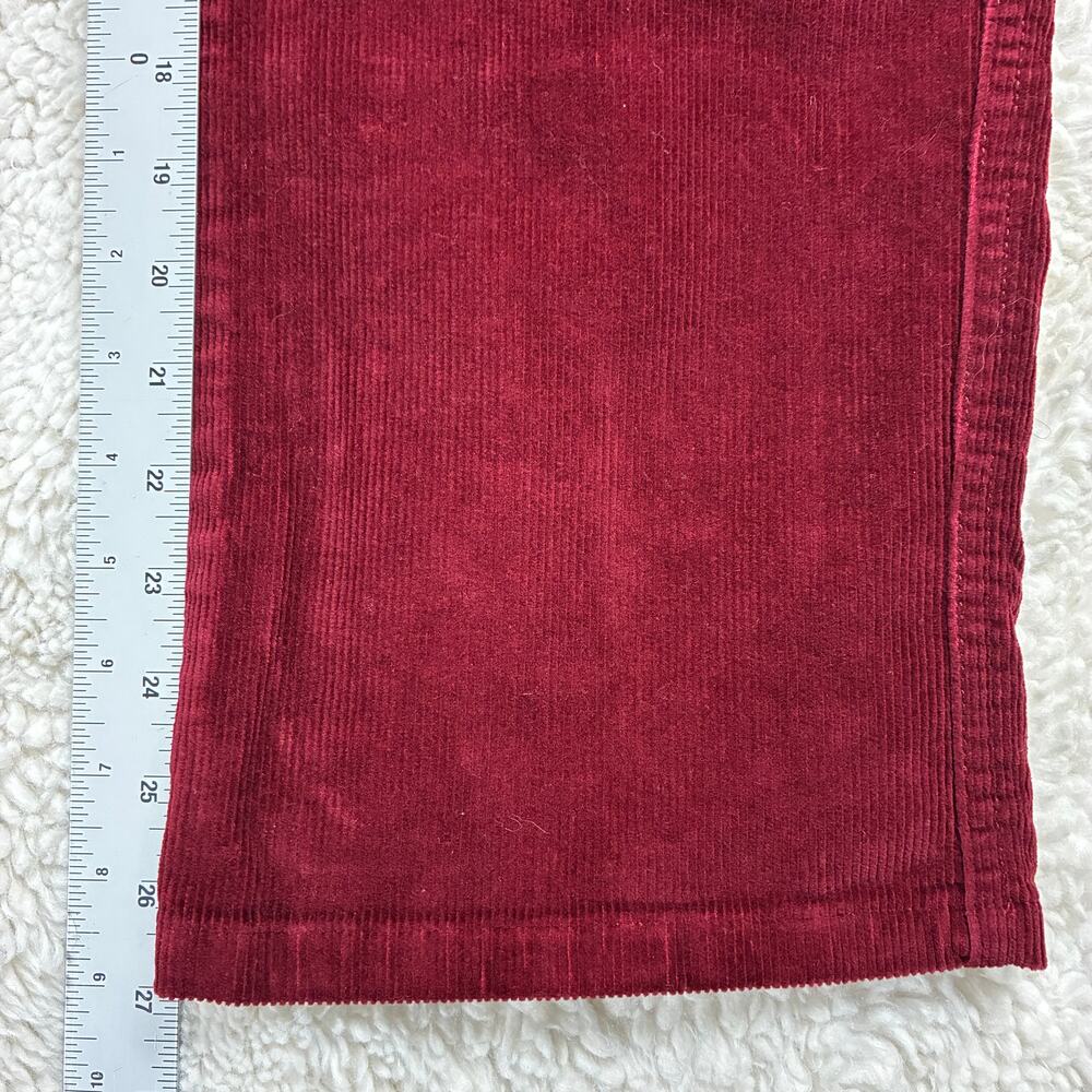 Bill Blass Pants Womens Actual 30 Burgundy Stretch Corduroy High Rise Straight - Picture 9 of 11